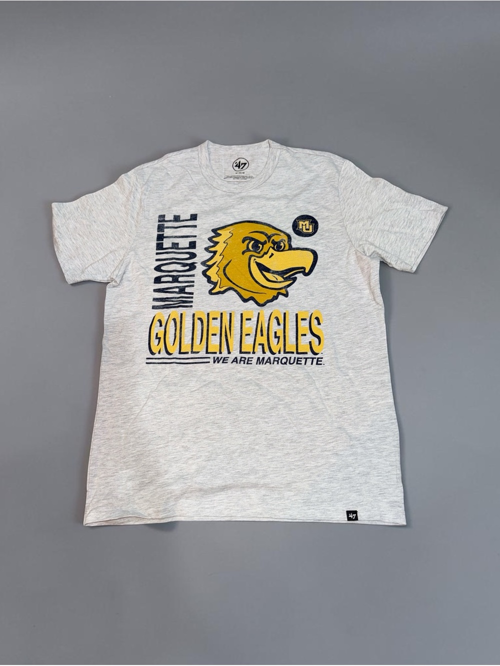 47 Marquette Golden Eagles Heather Gray Graphic Tee NEW (M)